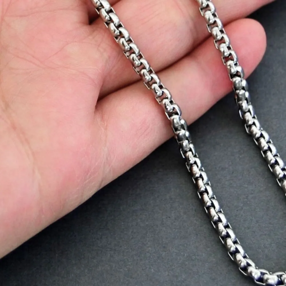 Stunning NEW thick BOX CHAIN 24” 100% Wide 3mm stainless steel steele